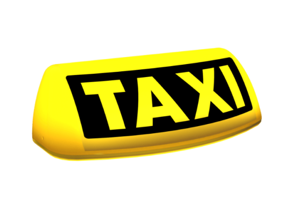 Dachzeichen Gelbes Taxi-Dachzeichen mit schwarzem "TAXI"-Schriftzug.
